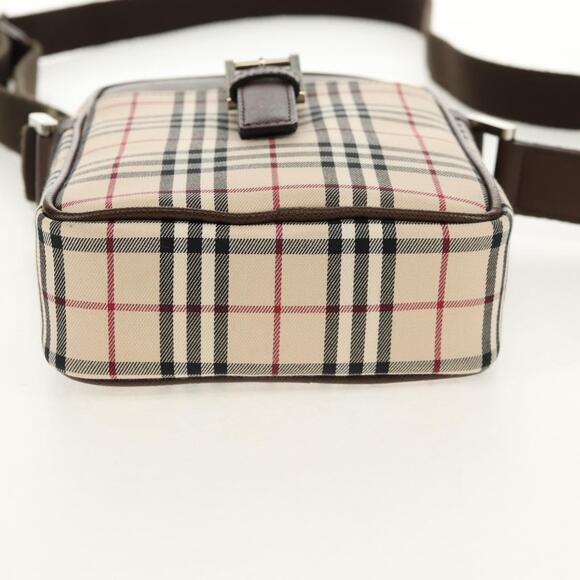 BURBERRY Nova Check Shoulder Bag Canvas Beige Silver Auth am9514V - Picture 5 of 16